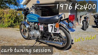 1976 Kawasaki Kz400 carb tuning session - problems figured