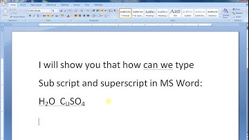 How to type Chemical formula|Subscript & Superscript in MS Word