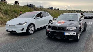 Student on DIESEL BMW challenges 500HP+ sports cars