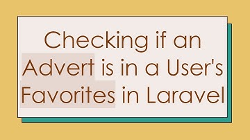 Checking if an Advert is in a User