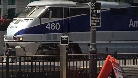 Amtrak Pacific Surfliner EMD F59PHI 460 arriving at historic Santa Fe Depot, San Diego, CA (2018)