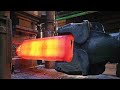 Large Steel Mill With Hammer Hydraulic Forging Press Machine Makes Giant Crankshaft &amp; Diesel Engine