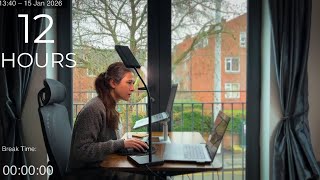 12-Hour LIVE Study With Me 🎓 | Cozy UK Ambience | Custom Pomodoro Timer | Deep Work Mode
