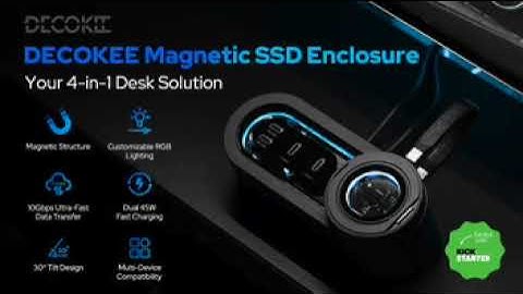 DECOKEE Magnetic SSD Enclosure+Hub:Your 4-in-1 Desk Solution