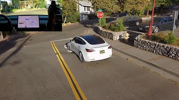 Skydio following Tesla Model 3 FSD BETA 2020.40.8.11