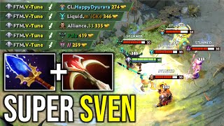 SUPER SVEN..!! Aghanim Scepter + Daedalus Sven Non Stop Stun Rampage 7.25 | Dota 2