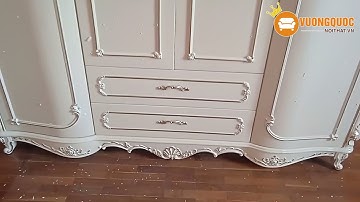 Hoàn thiện tủ quần áo bốn cánh phong cách tân cổ điển tại nhà chị Tiên – HCM