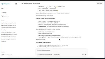 Portfolio Risk Analytics Using Snowflake Intelligence