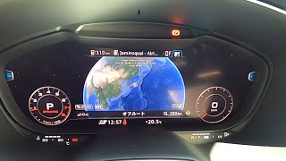 Audi TT 地図設定 Google Earth バーチャルコックピット 神戸 六甲山 山頂