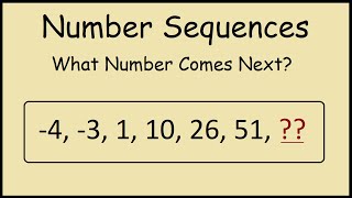 -4,-3,1,10,26,51 Number Sequences