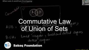 Commutative Law of Union of Sets, Math Lecture | Sabaq.pk