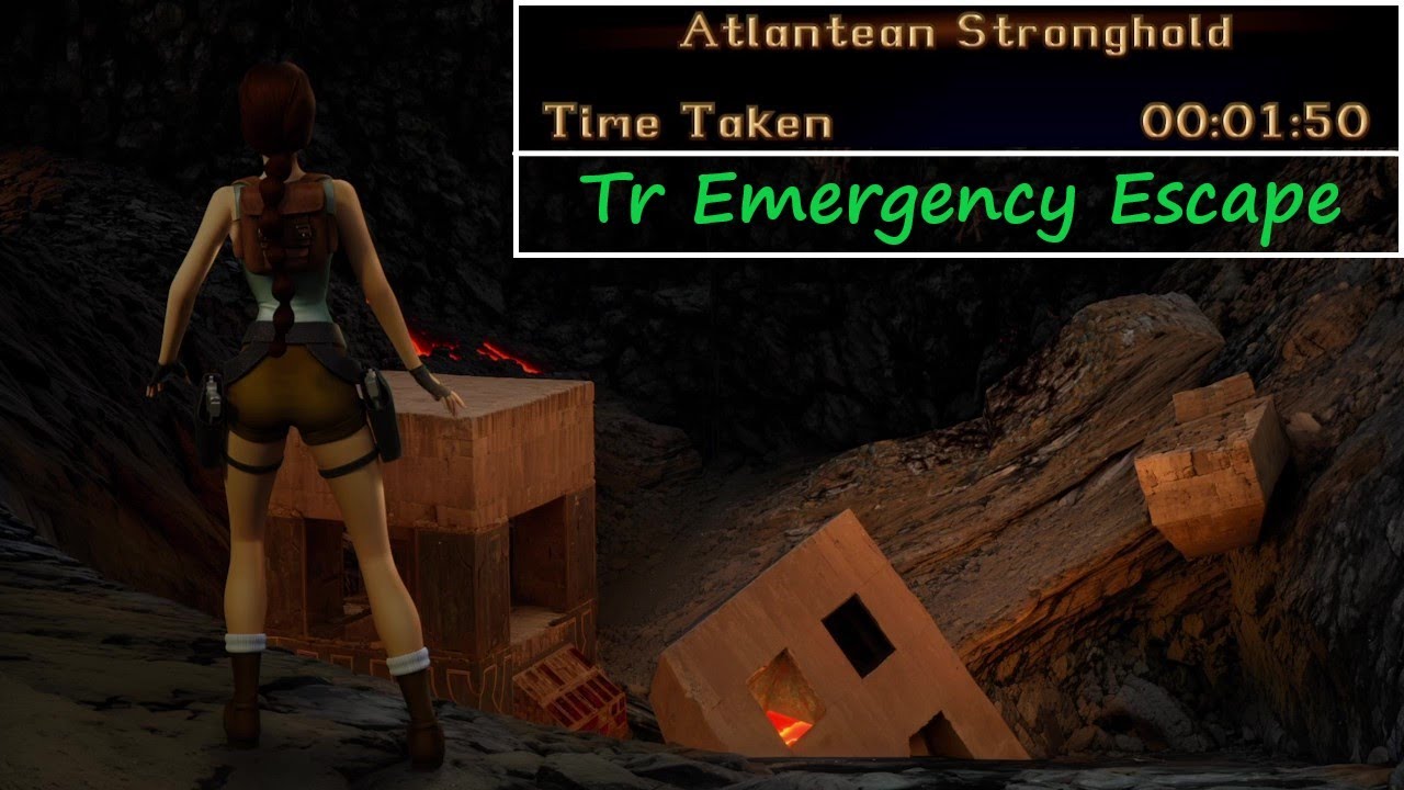 TR Emergency Escape - Finish Atlantean Stronghold in less than 5 minutes | Tomb Raider 1 Remastered