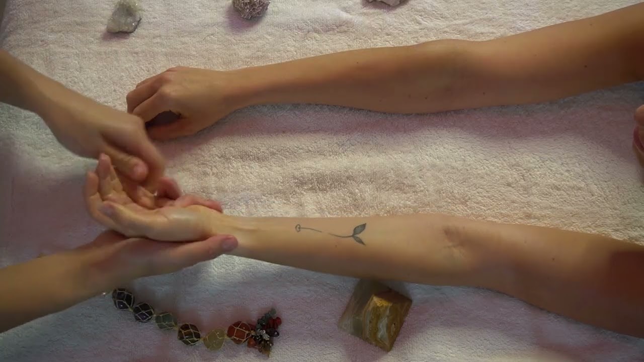 Tutorial ASMR massage for hands, forearms. Calming video to relax and fall asleep.