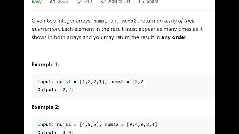 350  Intersection of Two Arrays II |array|leetcode 350| Intersection of Two Arrays|leetcode problem