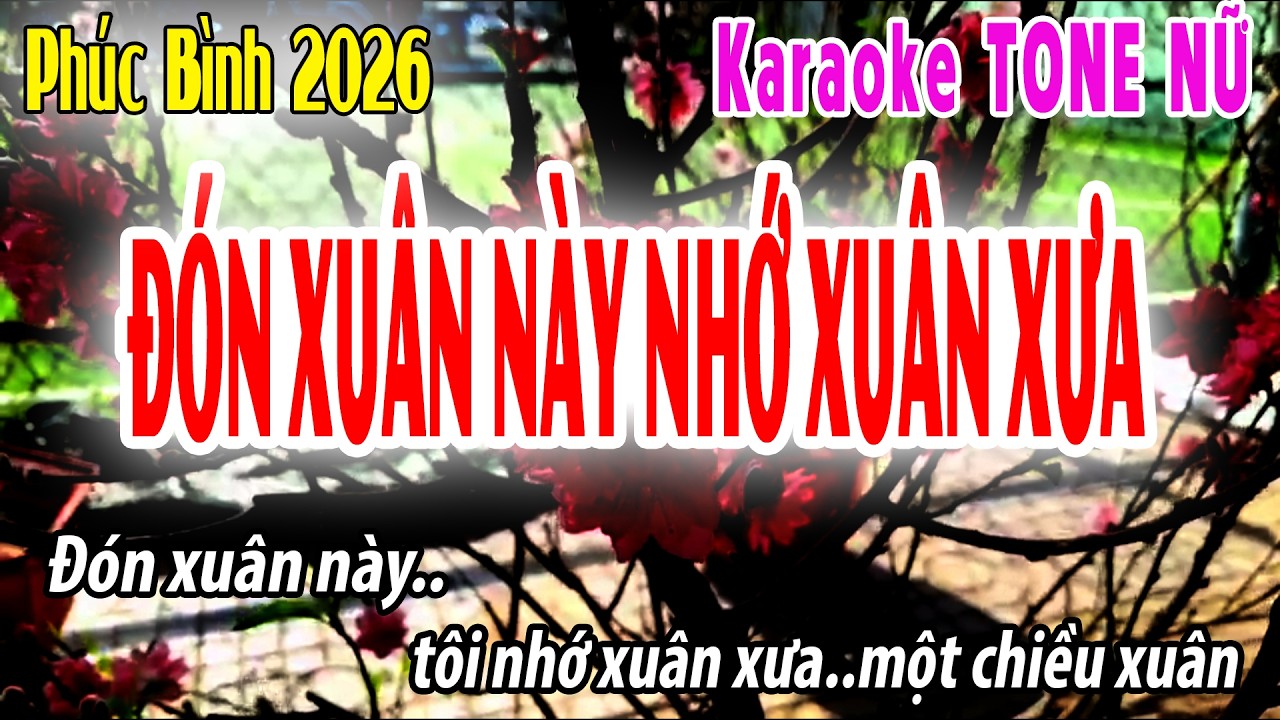 Đón Xuân Này Nhớ Xuân Xưa Tone Nữ | Cm |  Karaoke Phúc Bình | Beat 2026