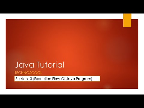 Java Tutorial - Session - 3 - Execution Flow Of Java Program