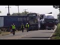 Two dead after double decker bus and lorry collide
