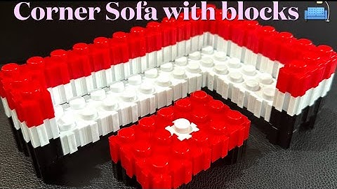 How to make Sofa set with blocks| corner sofa with tea table #toddlers #buildingblocks #creativekids
