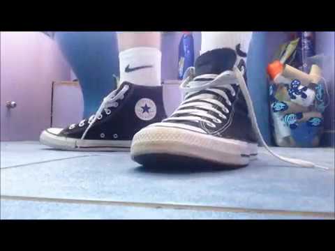 black converse with white nike socks - YouTube