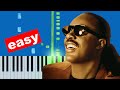 Stevie Wonder - I Just Called To Say I Love You (Slow Easy) Piano Beginner Tutorial