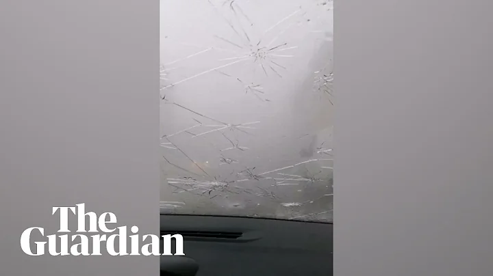 Giant hailstones smash car windscreen in France