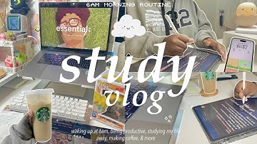 ☁️ 6AM VERY PRODUCTIVE STUDY VLOG // lots of note taking, coffee, waking up at 6am | uni diaries 🎧