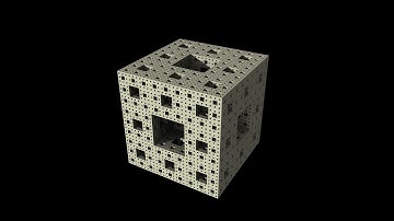 3D fractal: Menger/Sierpinski sponge/cube. Rendering with ambient occlusion