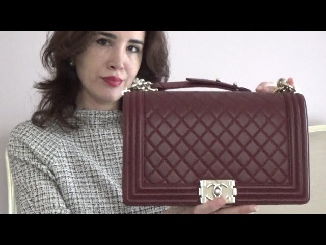 Review & What's in my Bag - Chanel Boy Bag Large Calfskin Caviar Leather ~  popcornday 