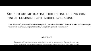 [QA] Soup to go: mitigating forgetting during continual learning with model averaging