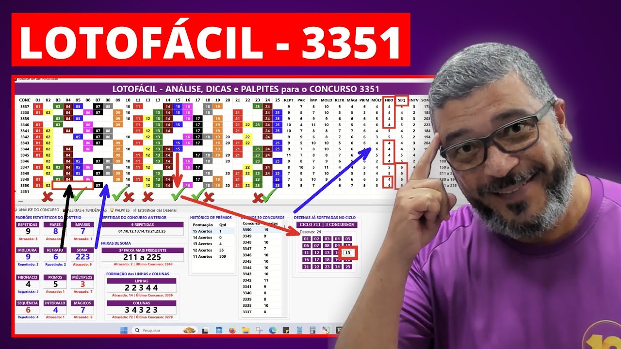 LOTOFÁCIL 3351 | ANÁLISE, DICAS, SUGESTÕES e PALPITES - YouTube