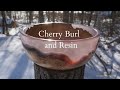 Woodturning - Cherry Burl with Glow Resin