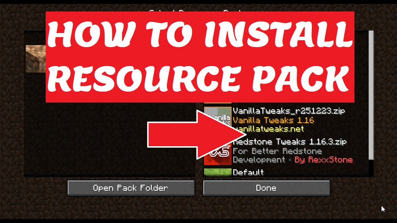 Minecraft: How to INSTALL Resource Pack - YouTube