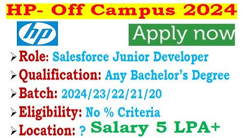 HP is hiring 2024/23/22/21/20 Batch | No % Criteria | Location? | Salary 5 LPA+ #jobupdates4u