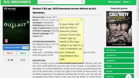 how to download outlast 2 100%  working