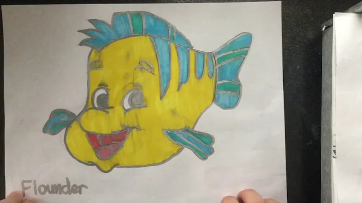 How to draw Flounder from the Little Mermaid - tutorial