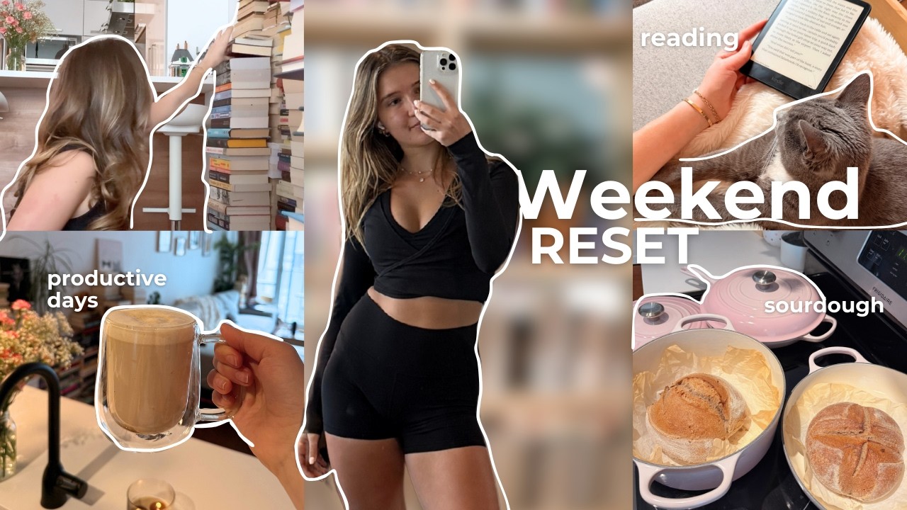 WEEKEND RESET| reading, baking bread, workouts, cooking (chatty vlog)
