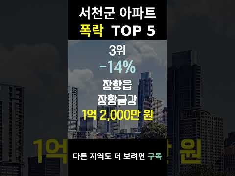 충남 서천군 부동산 하락의 시작? top5