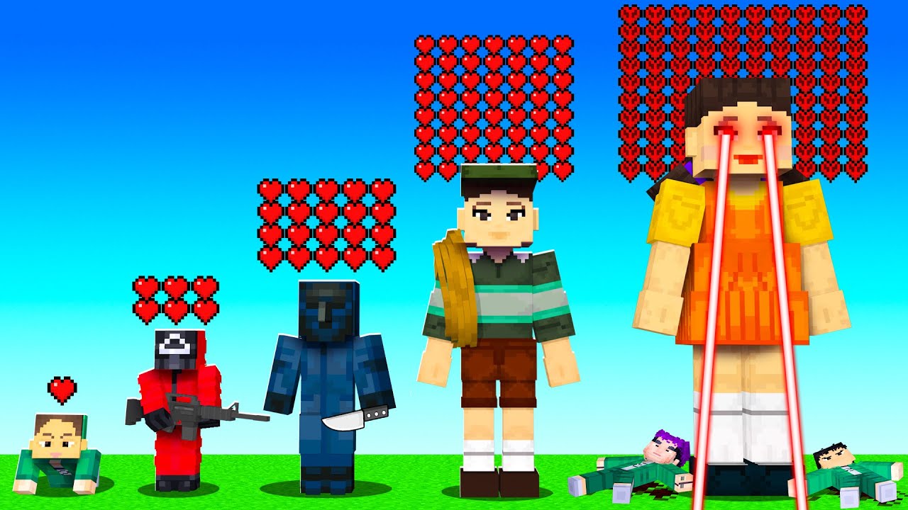 ¿Qué Personaje Del JUEGO DEL CALAMAR 3 Tiene MAS VIDA? 😨 MINECRAFT