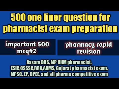 500 one liner questions for pharmacist exam preparation#osssc pharmacist exam#hp di exam#esic#zp