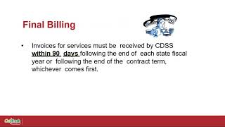 CalFresh FFY 2019 2021 Invoicing Process