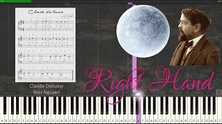 'Dear Students' Series: Clair de lune (Version 1 - Right Hand Only) [ 1 ] + Sheet Music