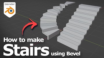 How to make Stairs in Blender using Bevel and bend to curved stairs 3D model