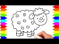 Cara menggambar Domba - Belajar menggambar dan mewarnai anak TK dan Paud