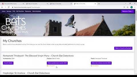 NBiCs 6.1 How to enter your data for the Bats in Churches Study