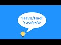 The expression "I have" in Hebrew. LE preposition. (present and past tense). Hebrew for beginners.