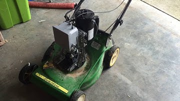 John Deere Self Propelled Mower Converted to Electric Video 1