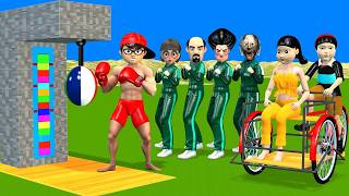 Scary Teacher 3D vs Squid Game Punch Power 5 Times Challenge Flying Eggs Miss T vs Granny Loser