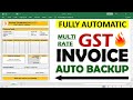 How To Create Fully Automatic Multi Rate GST invoice in excel Hindi || Auto Save Invoice Entries