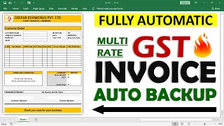 How To Create Fully Automatic Multi Rate GST invoice in excel Hindi || Auto Save Invoice Entries How To Create Fully Automatic Multi Rate GST invoice in excel Hindi || Auto Save Invoice Entries