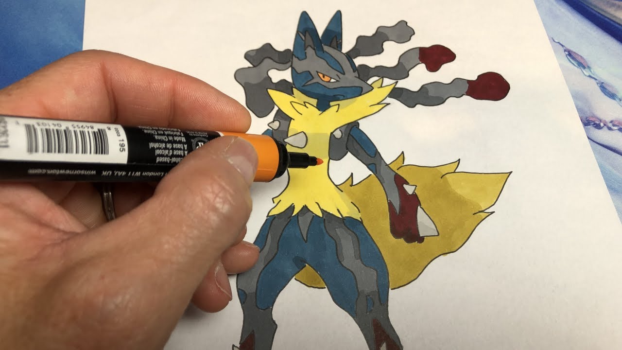 comment-dessiner-et-colorier-le-pokemon-mega-lucario-speed-drawing